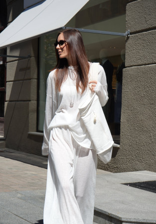 Лонгслив из вискозы "flamli" one size молочный